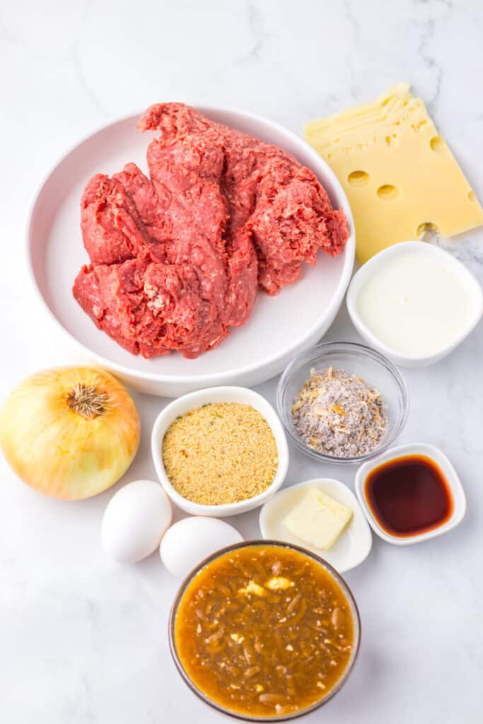 Slow Cooker French Onion Meatloaf ingredients