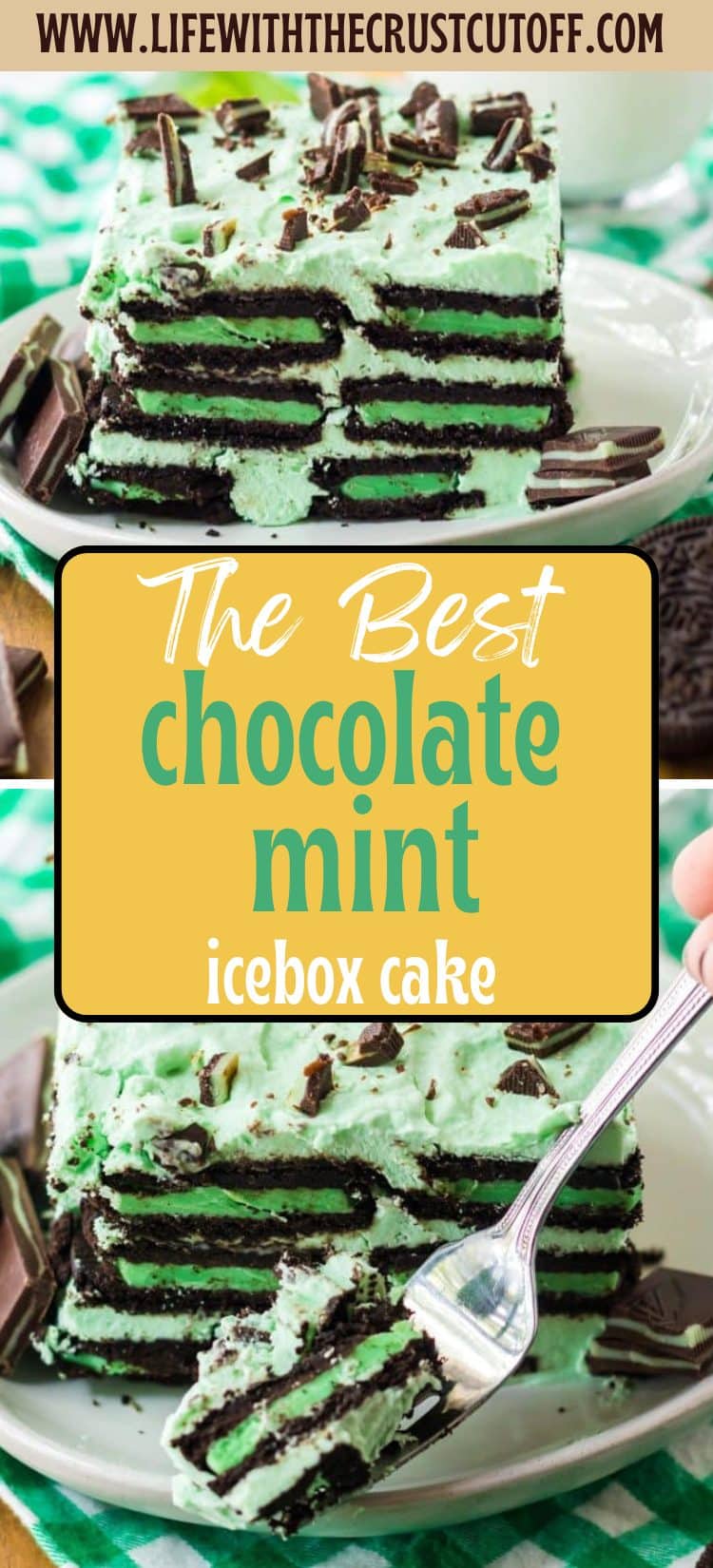 chocolate mint icebox cake pin