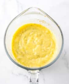 Overhead shot of creamy filling mixture