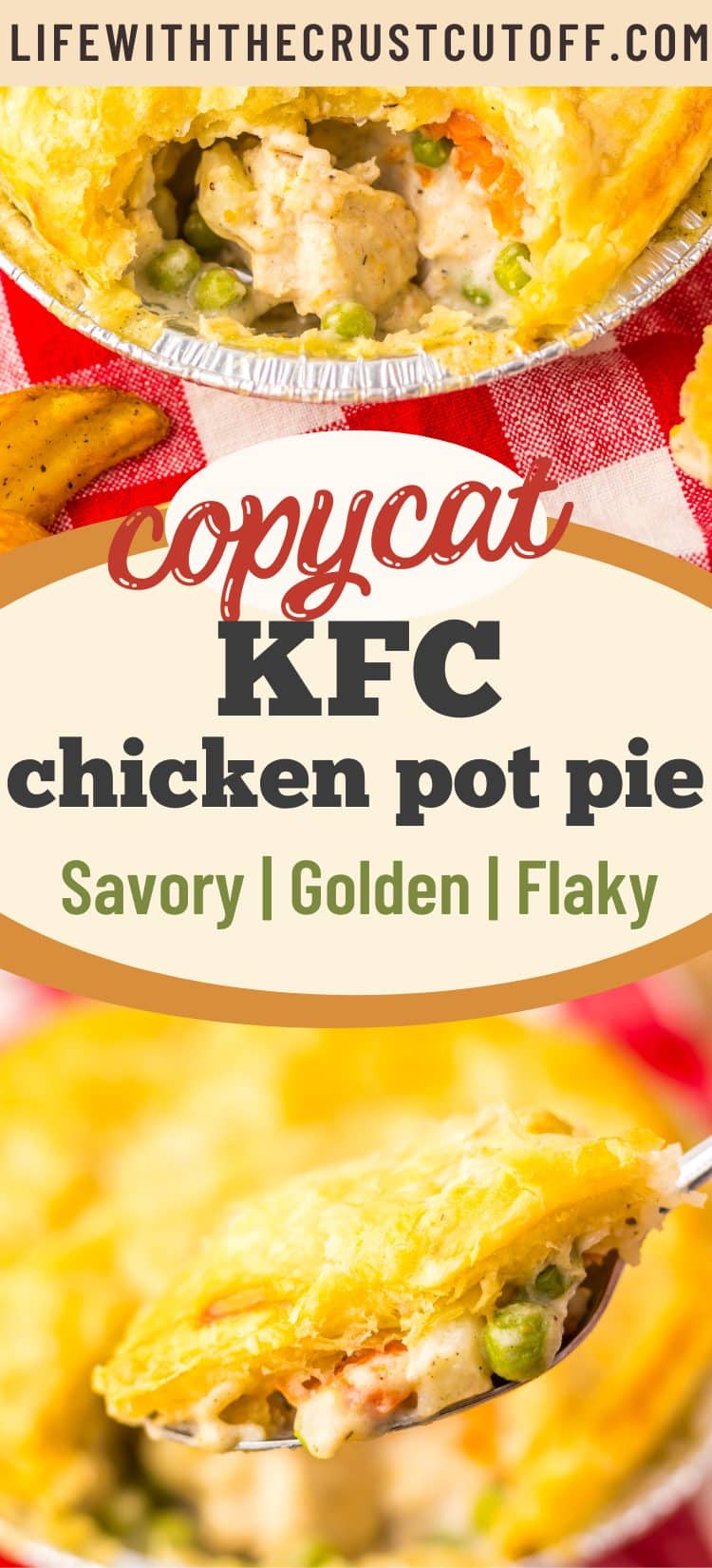 Delicious homemade Copycat KFC Chicken Pot Pie served in a golden flaky crust.