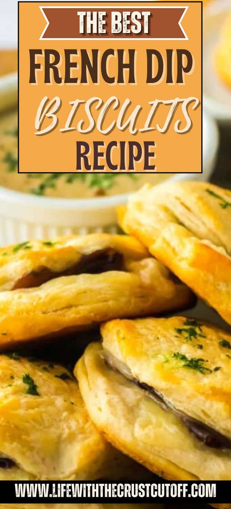 Flaky biscuits filled with roast beef and melted cheese served with au jus for dipping.