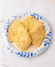 Raw ingredients in bowls for copycat Filet-O-Fish sandwiches.