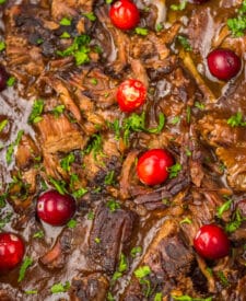 Slow Cooker Cranberry Roast Beef in slow cooker