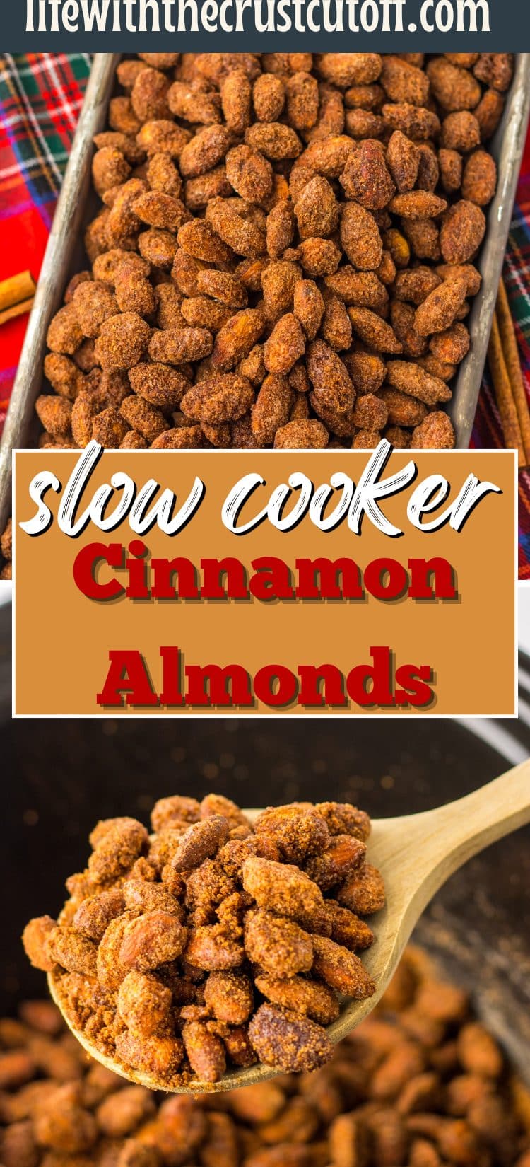 Cinnamon-sugar coated almonds spread out on parchment paper to cool.