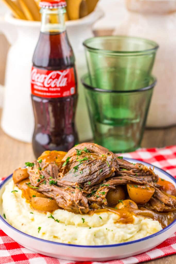 Fall-apart pot roast cooked in Coca Cola and savory seasonings
