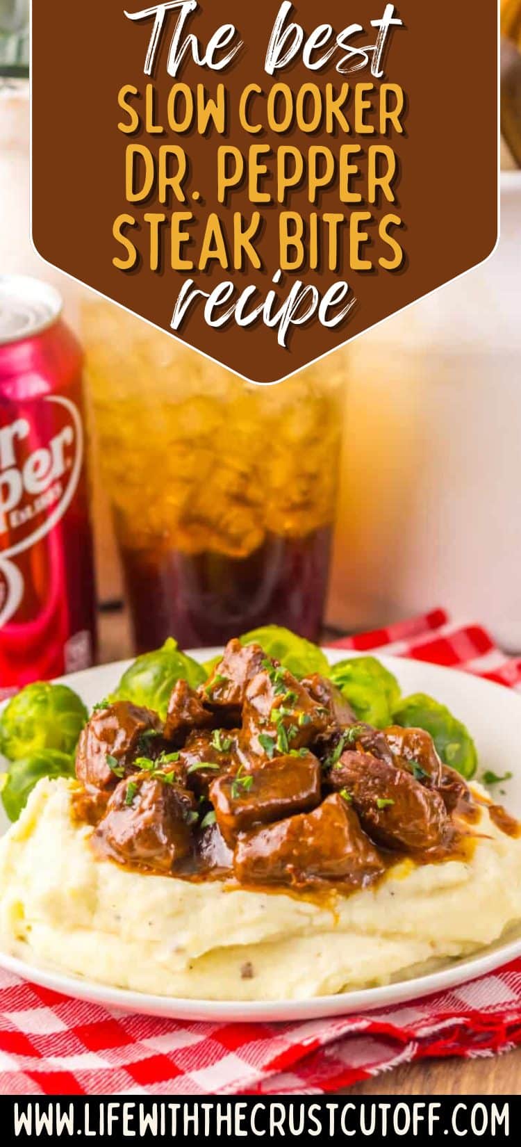 Slow cooker Dr. Pepper bites coated in a sticky sweet and savory sauce