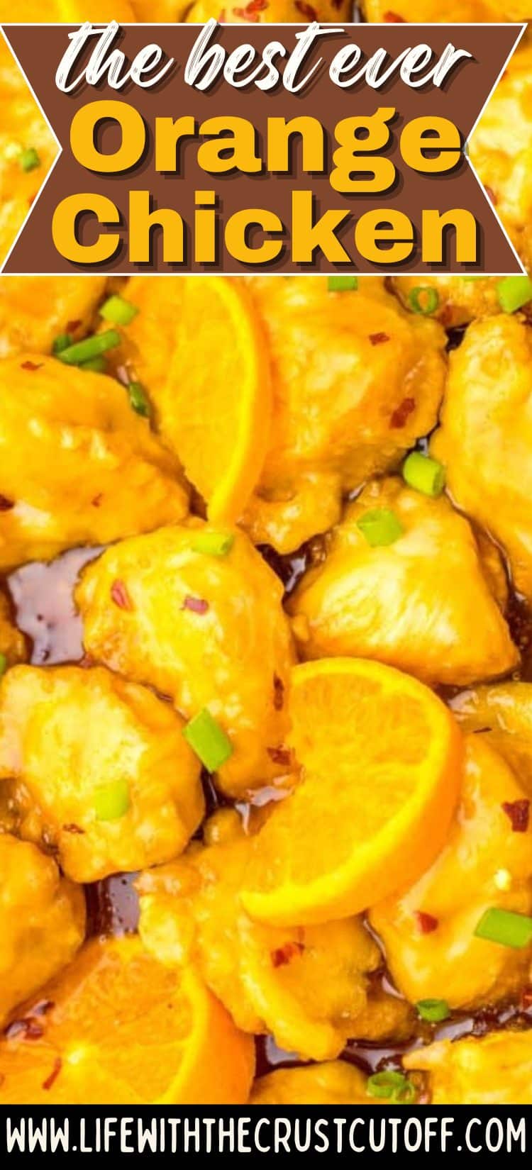 Best Ever Orange Chicken with crispy chicken pieces coated in sticky orange glaze served over rice