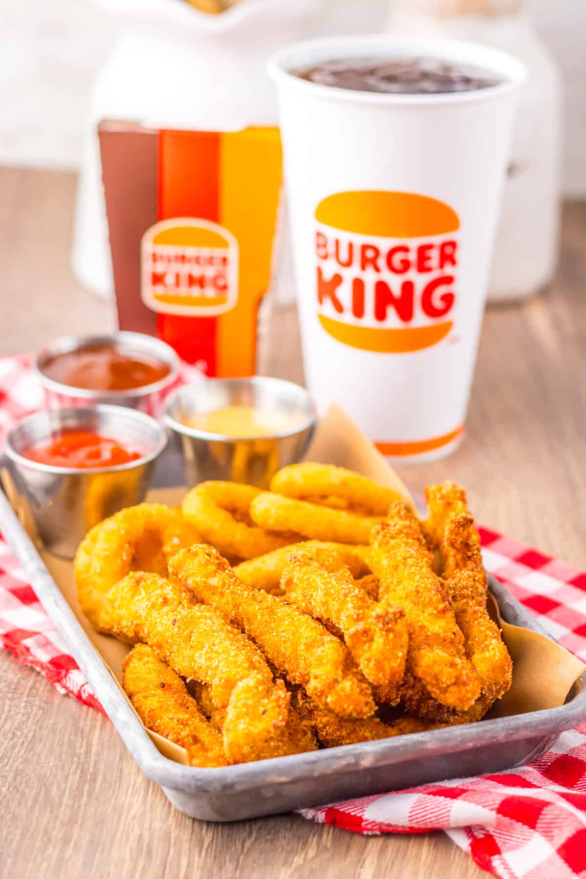 Plate of crispy chicken fries just like Burger King.