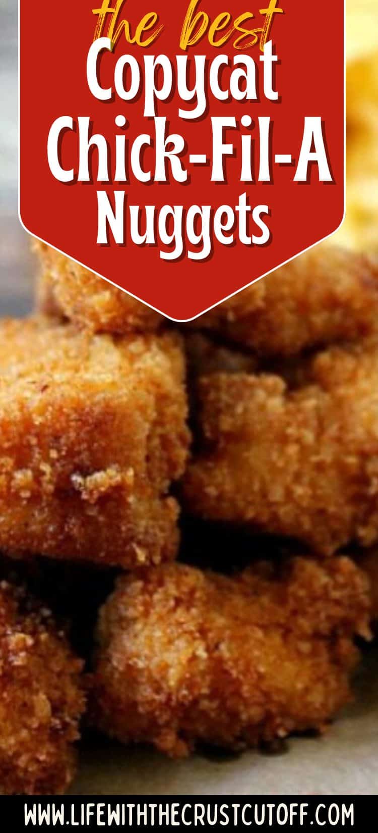 Copycat Chick-Fil-A nuggets crispy and golden served with dipping sauce