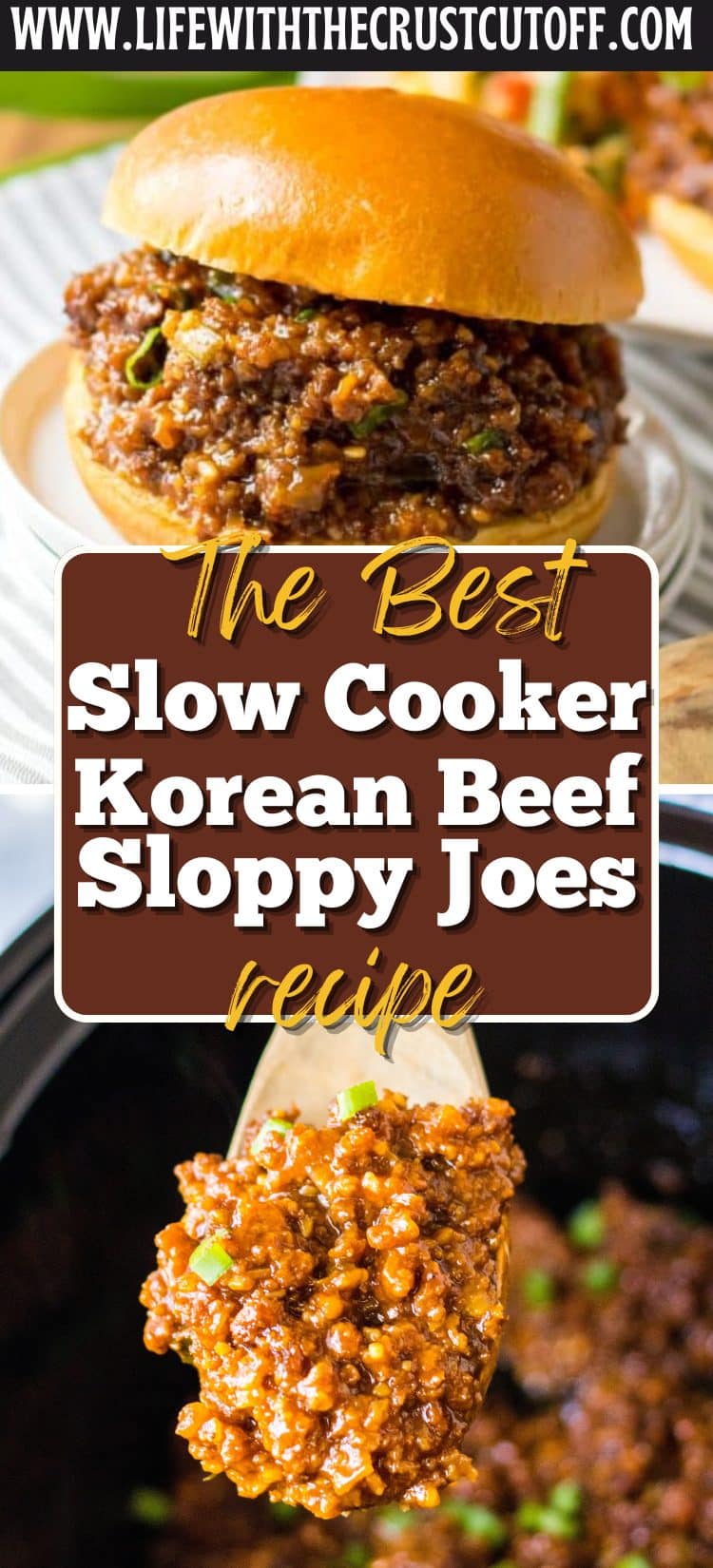 Slow cooker Korean beef sloppy joes served on buns with savory sweet sauce