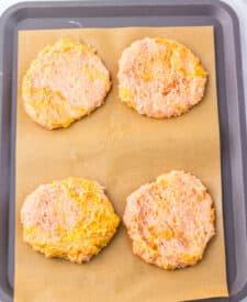 Chicken mixture combined in a bowl for copycat McDonald’s McChicken patties.