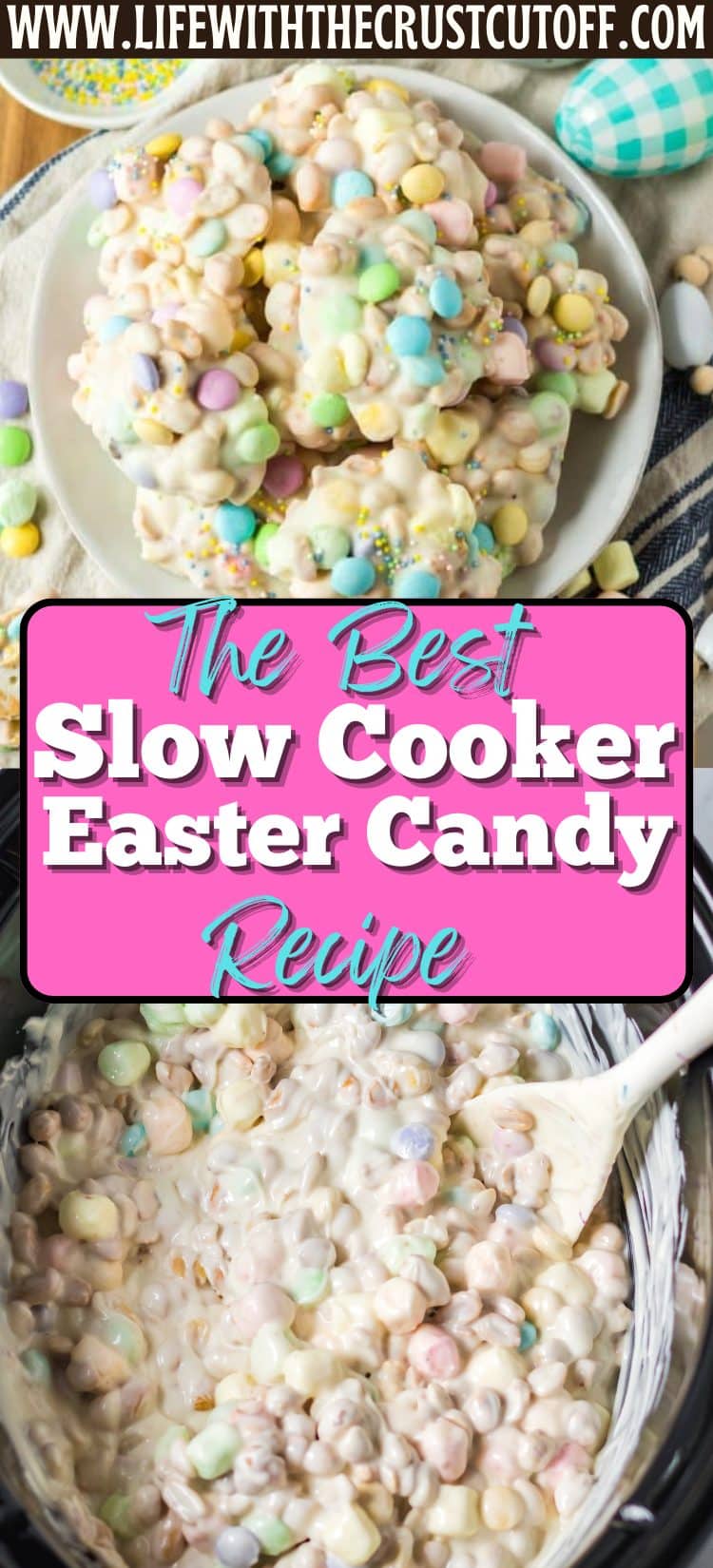 crockpot Easter candy recipe with chocolate peanuts and marshmallows