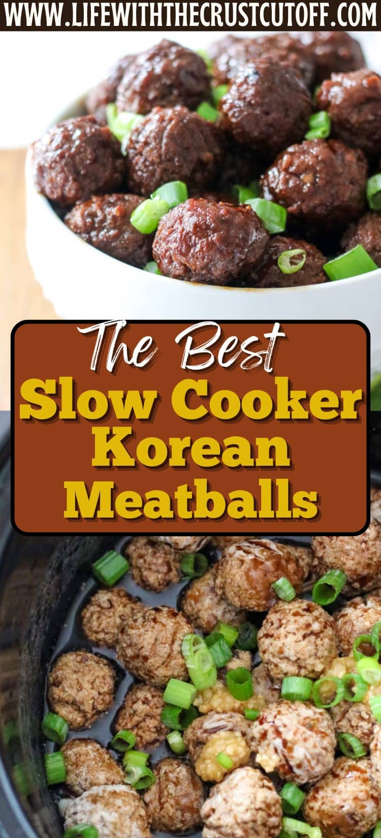 Slow cooker Korean meatballs in sweet and savory sauce served over rice