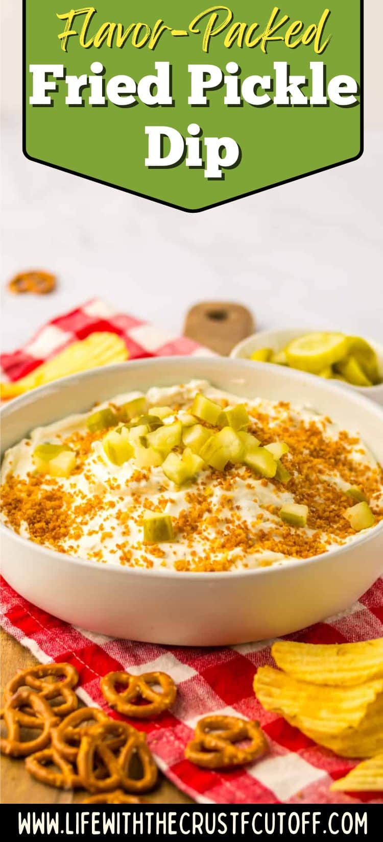 fried pickle dip creamy ranch dip topped with crispy fried pickles