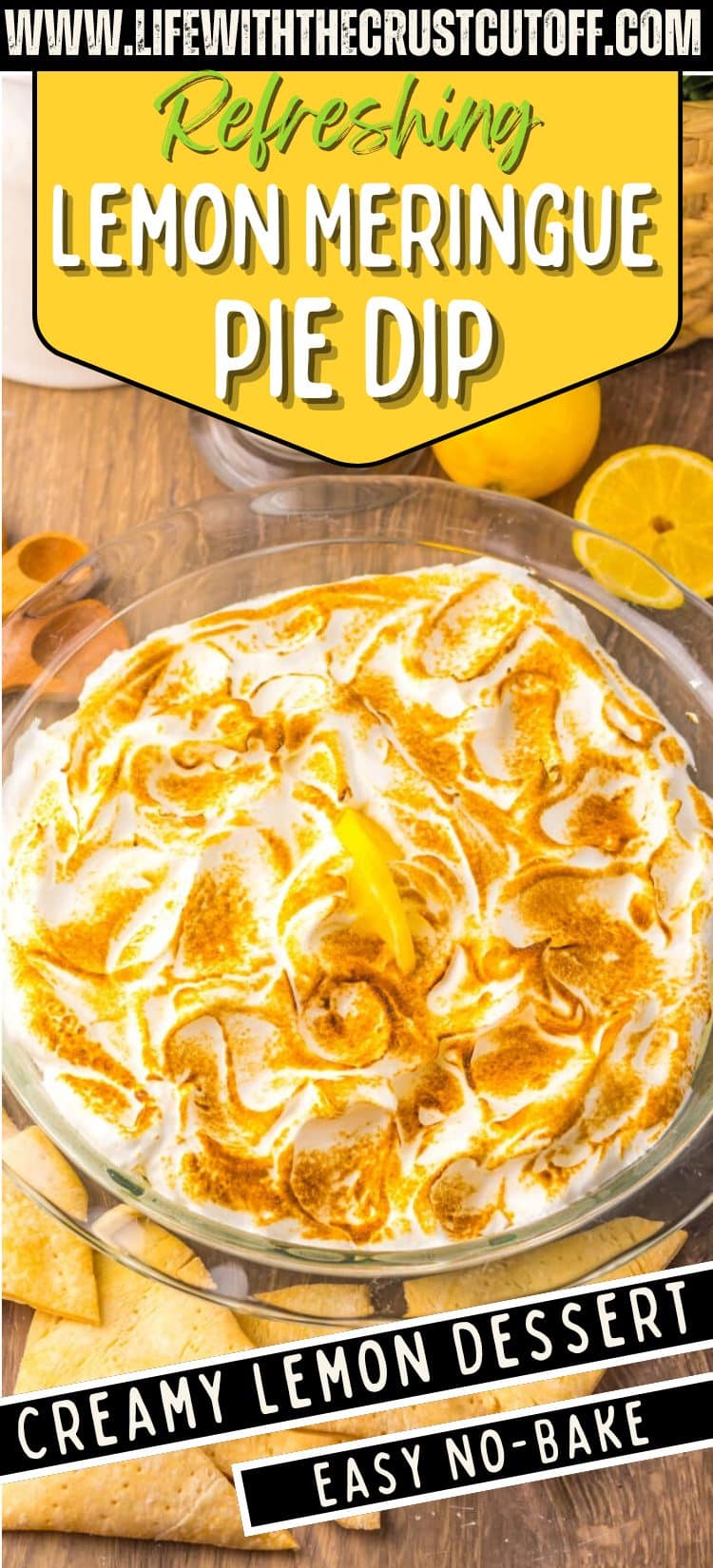 lemon meringue pie dip creamy no bake dessert dip served with cookies