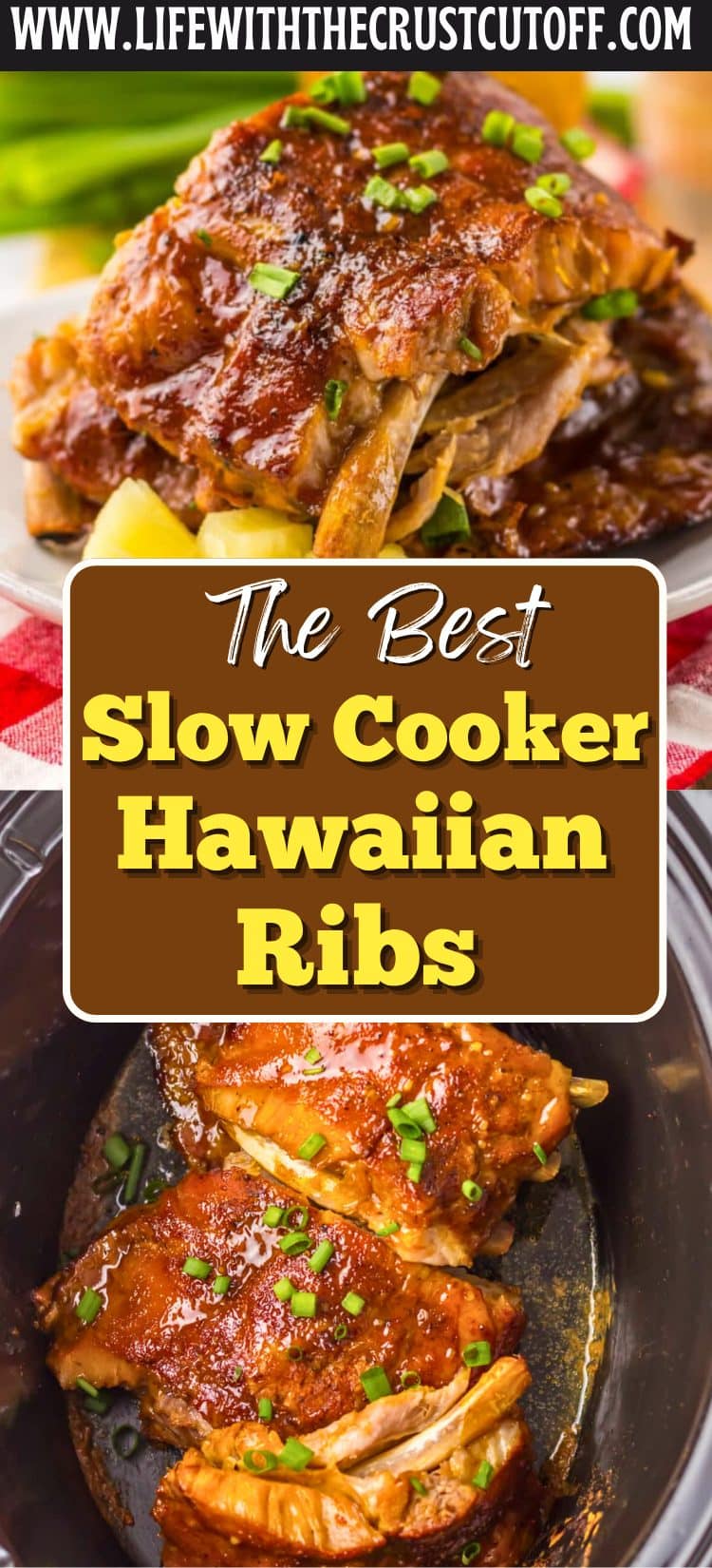 slow cooker hawaiian ribs coated in pineapple sauce tender and juicy