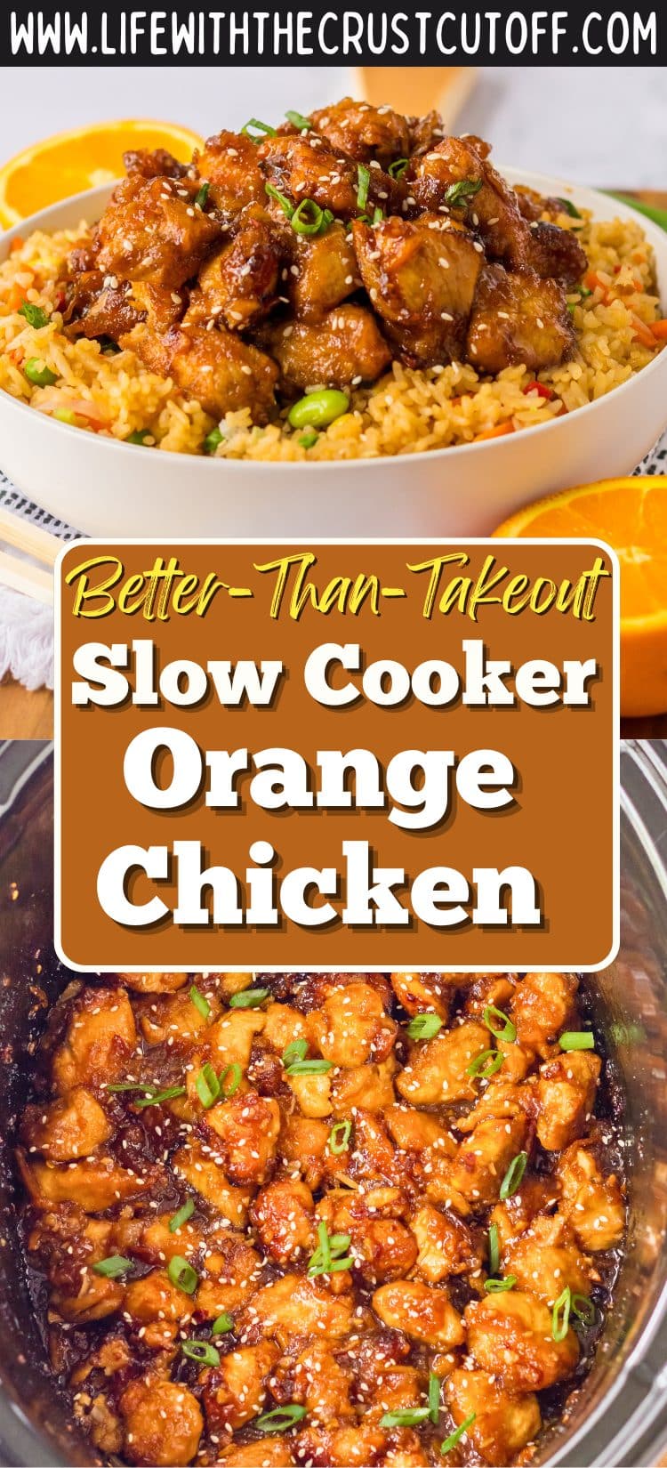 slow cooker orange chicken with tender chicken in sweet tangy orange sauce