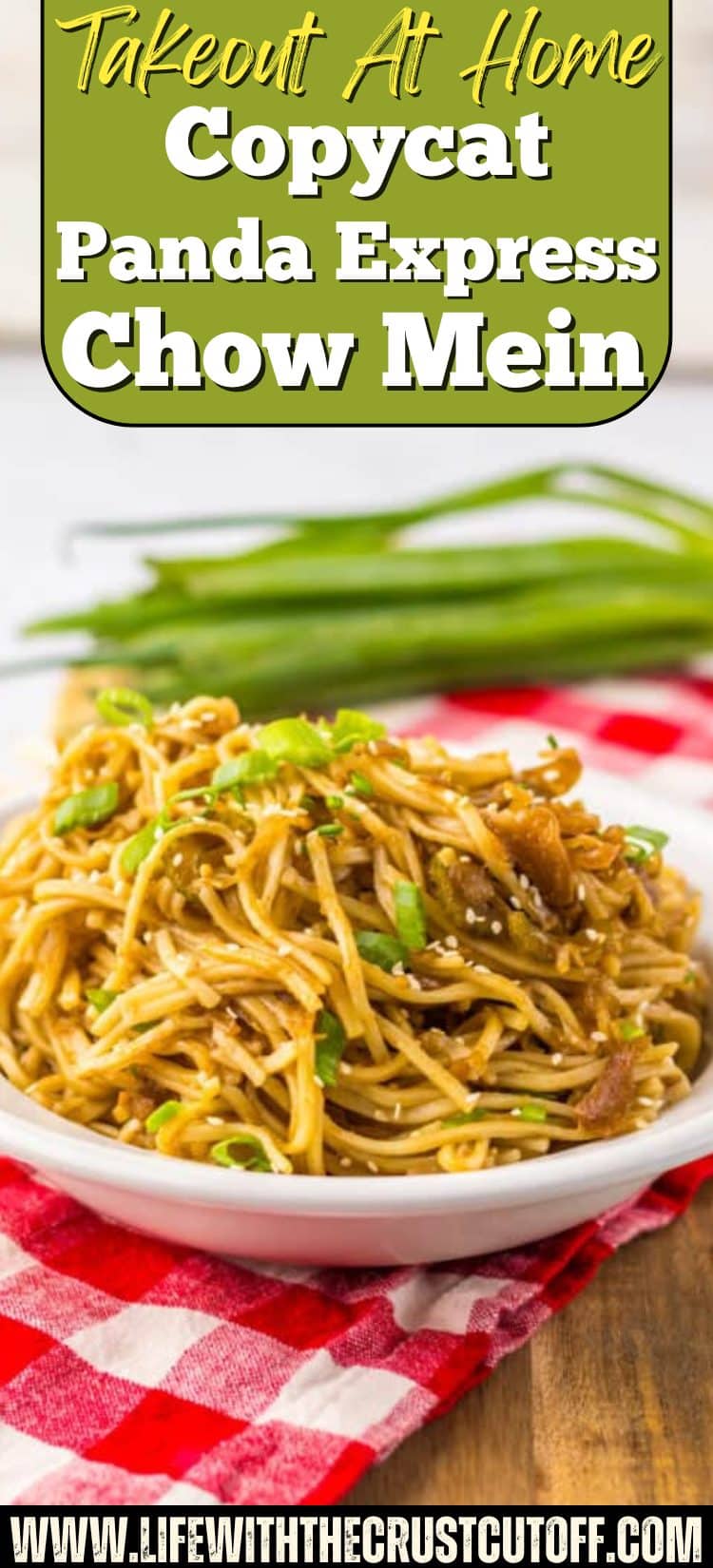 Copycat Panda Express chow mein made with cabbage, celery, onions, and noodles in a savory sauce.
