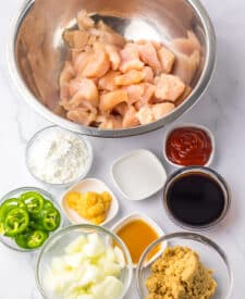Ingredients for homemade jalapeno chicken recipe.
