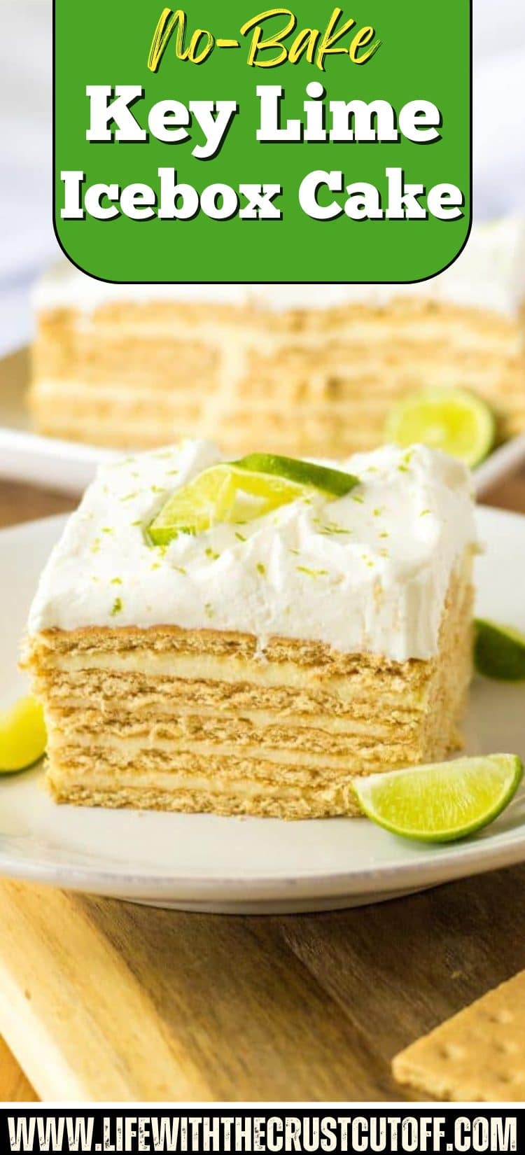 creamy lime icebox cake layered with whipped topping and graham crackers