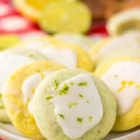 Close-up of tender lemon lime meltaway cookies.
