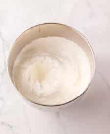 Egg whites whipped for meringue topping.