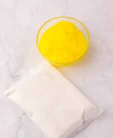Ingredients for two ingredient lemon bars.