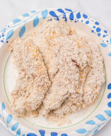 Chicken and seasonings prepared for homemade McDonald's Snack Wraps.