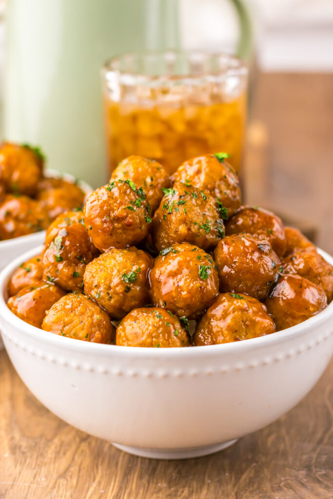 Easy Slow Cooker Root Beer Meatballs appetizer for parties and game day.