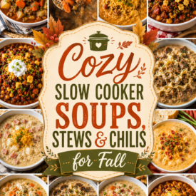 Cozy Slow Cooker Soups, Stews and Chilis