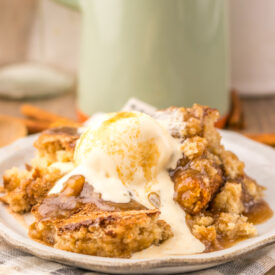 Homemade Snickerdoodle Cobbler served warm for an easy dessert.